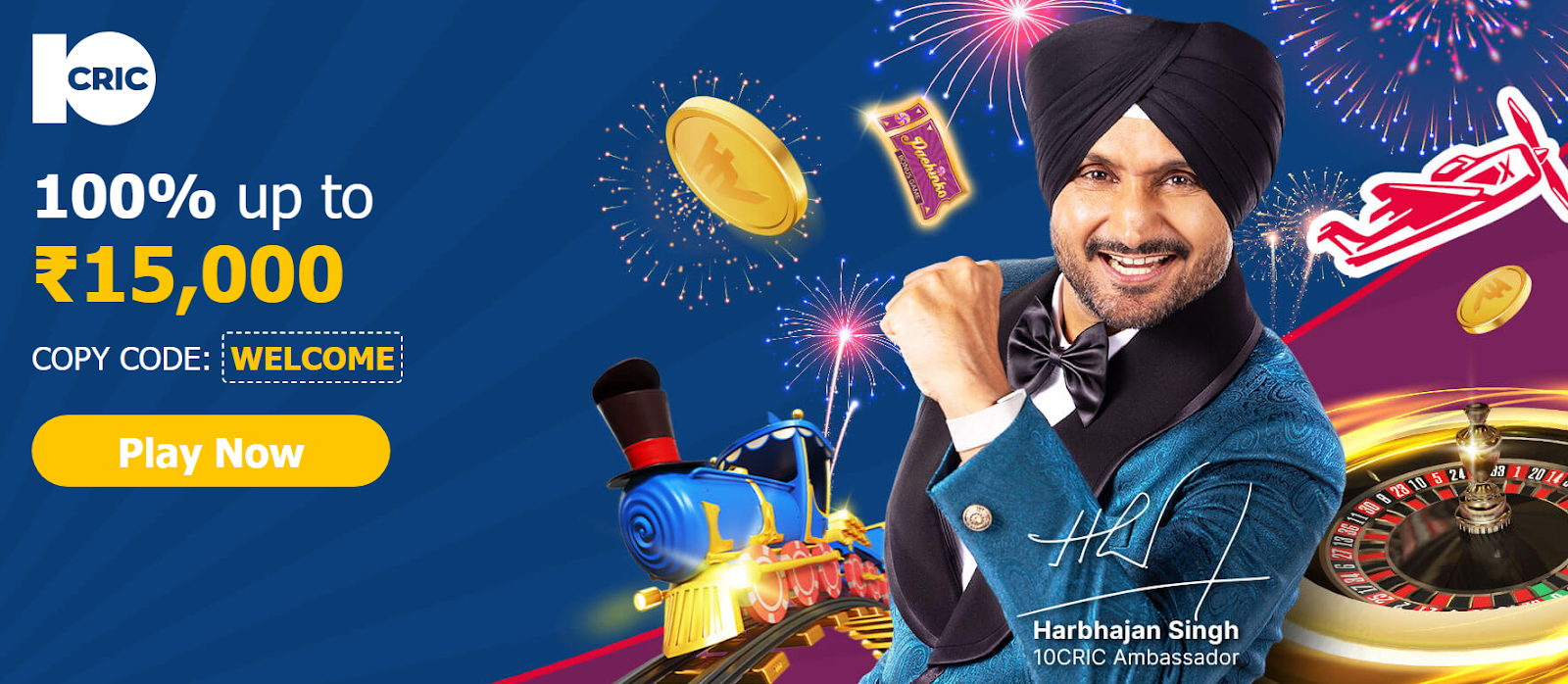 10Cric online sportsbook welcome bonus page image Image of the 10Cric online sportsbook welcome bonus page