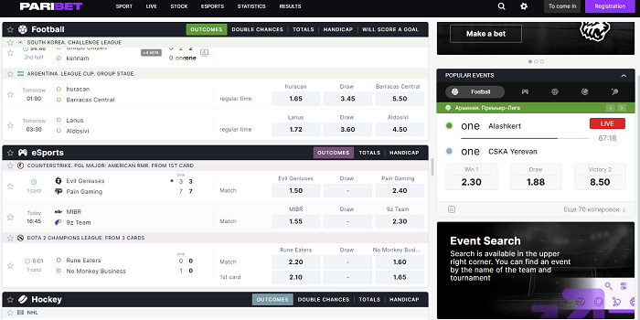 What you can bet on while using Paribet