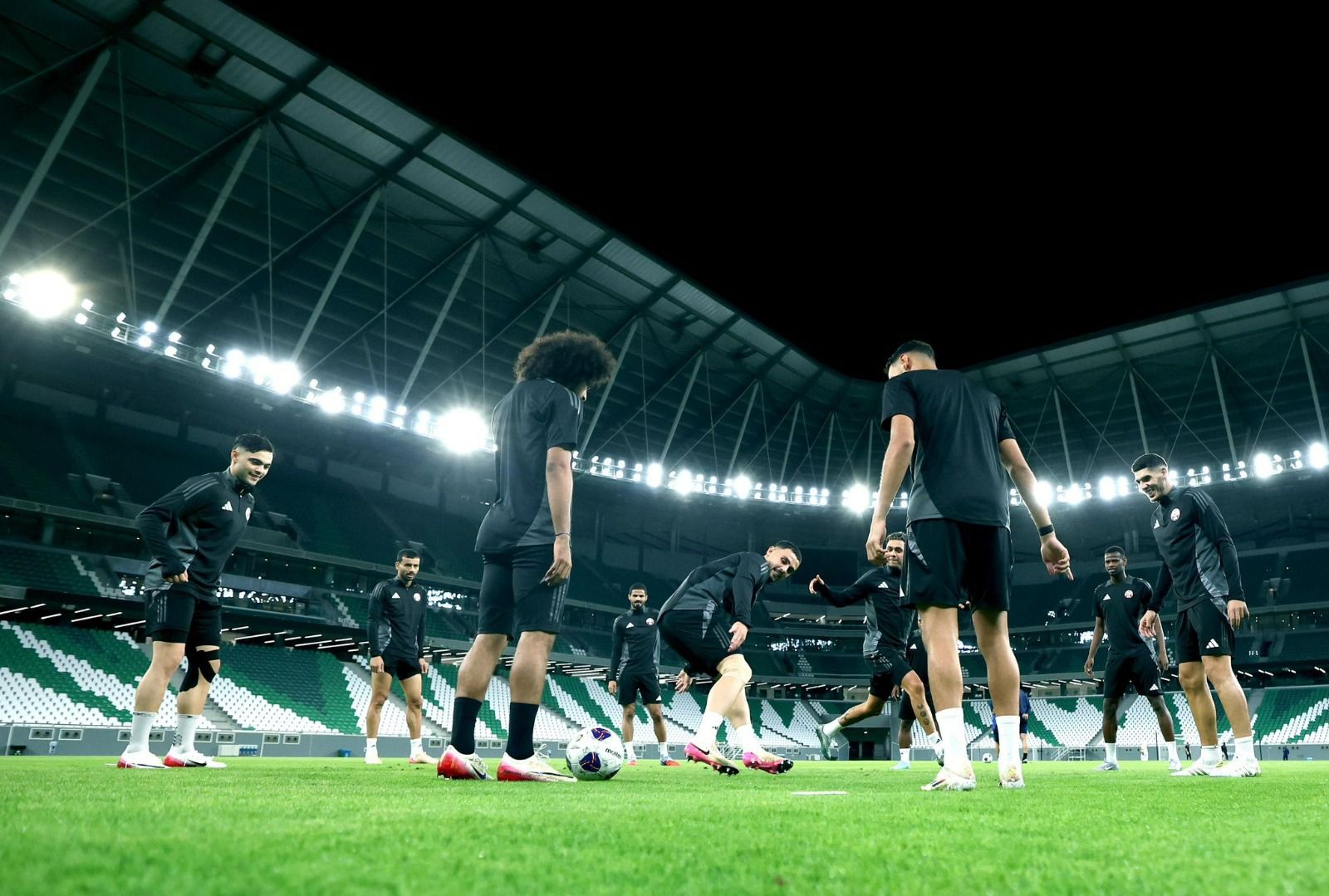 Qatar players during a training session ahead of their friendly against Russia in Doha. @QFA