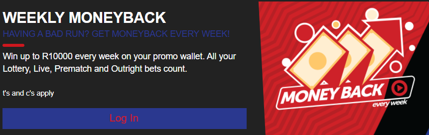 Win up to R10000 weekly on Playbet Moneyback promotion