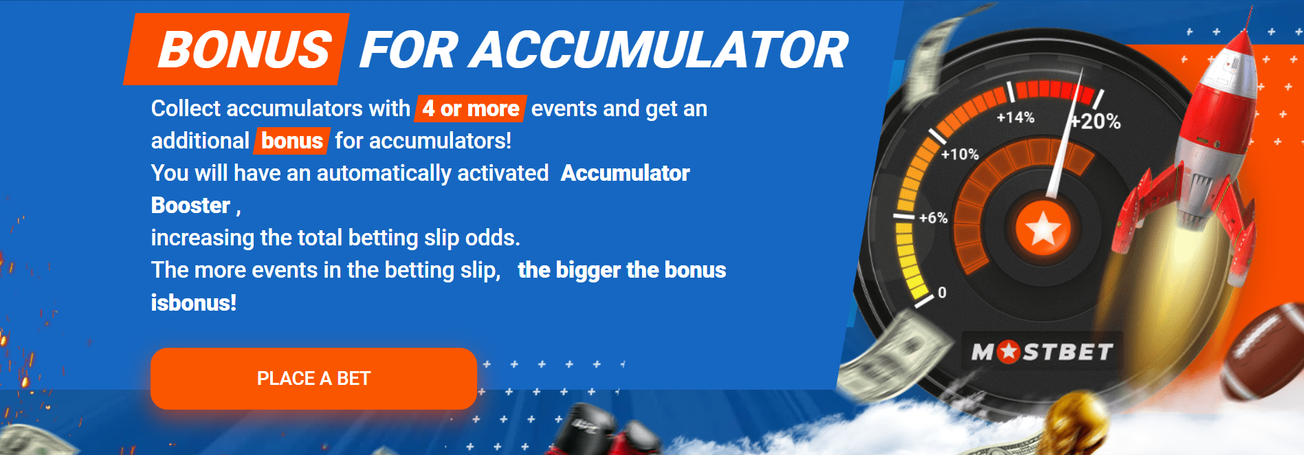 Accumulator bonus on MostBet