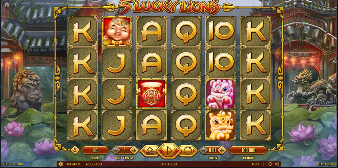 Demo 5 Lucky Lions slot machine image 5 Lucky Lions casino slot banner