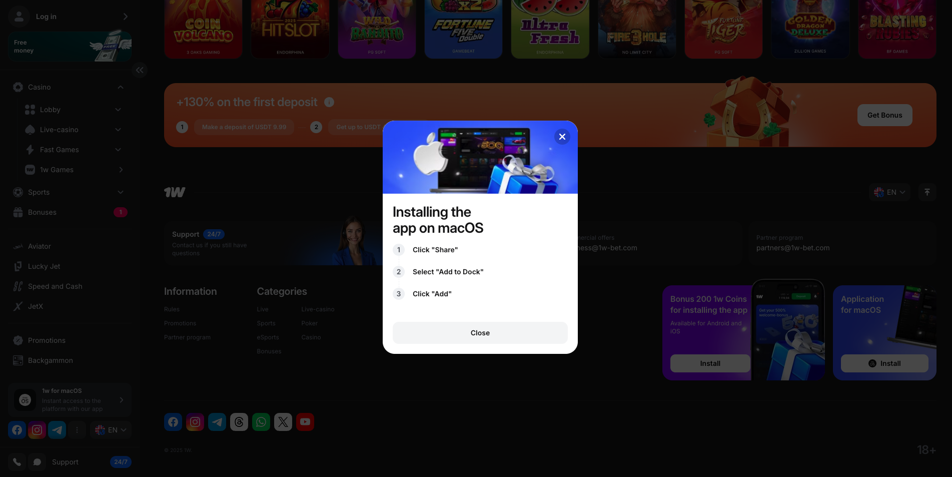 Installing 1win on my PC