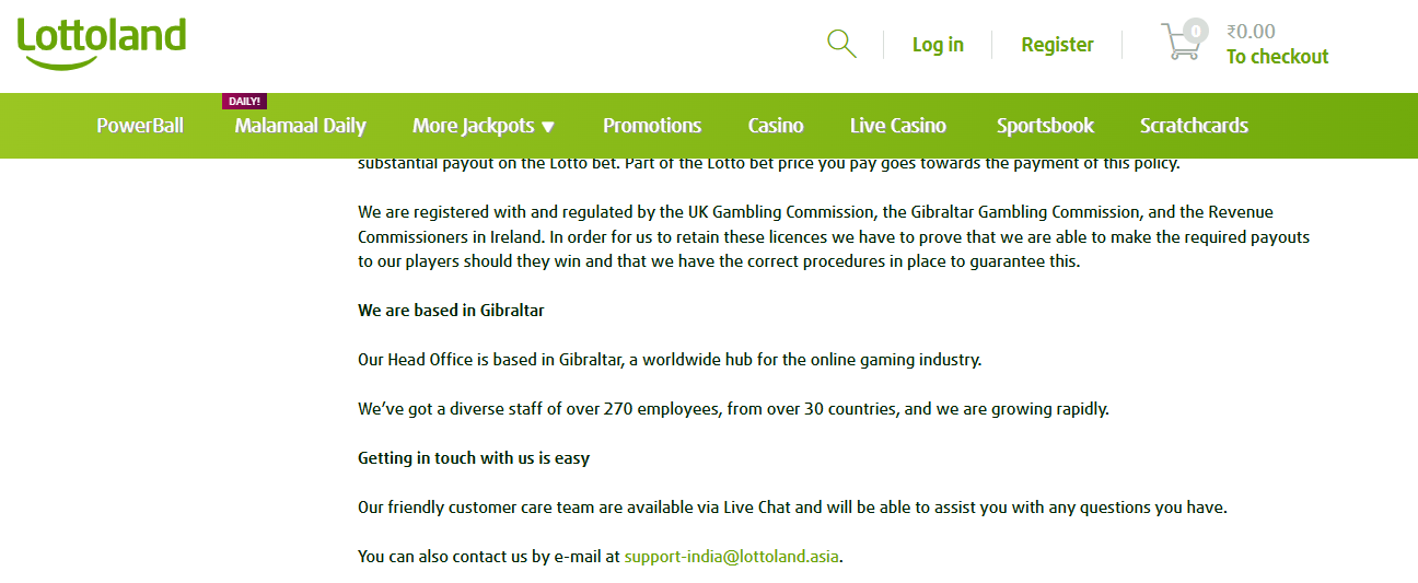 Lottoland Customer care Lottoland Customer Care details