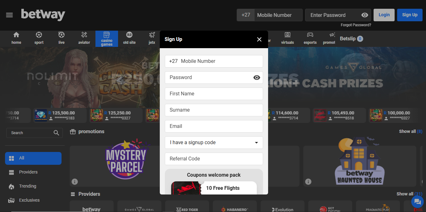 Key in Registration Credentials