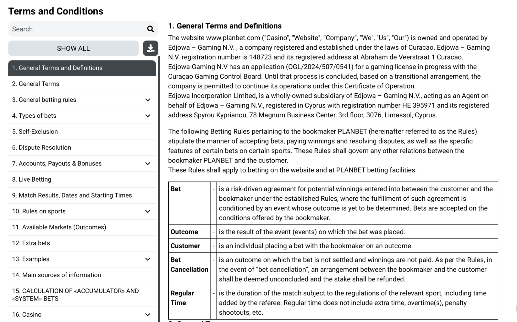 Planbet Wagering Conditions