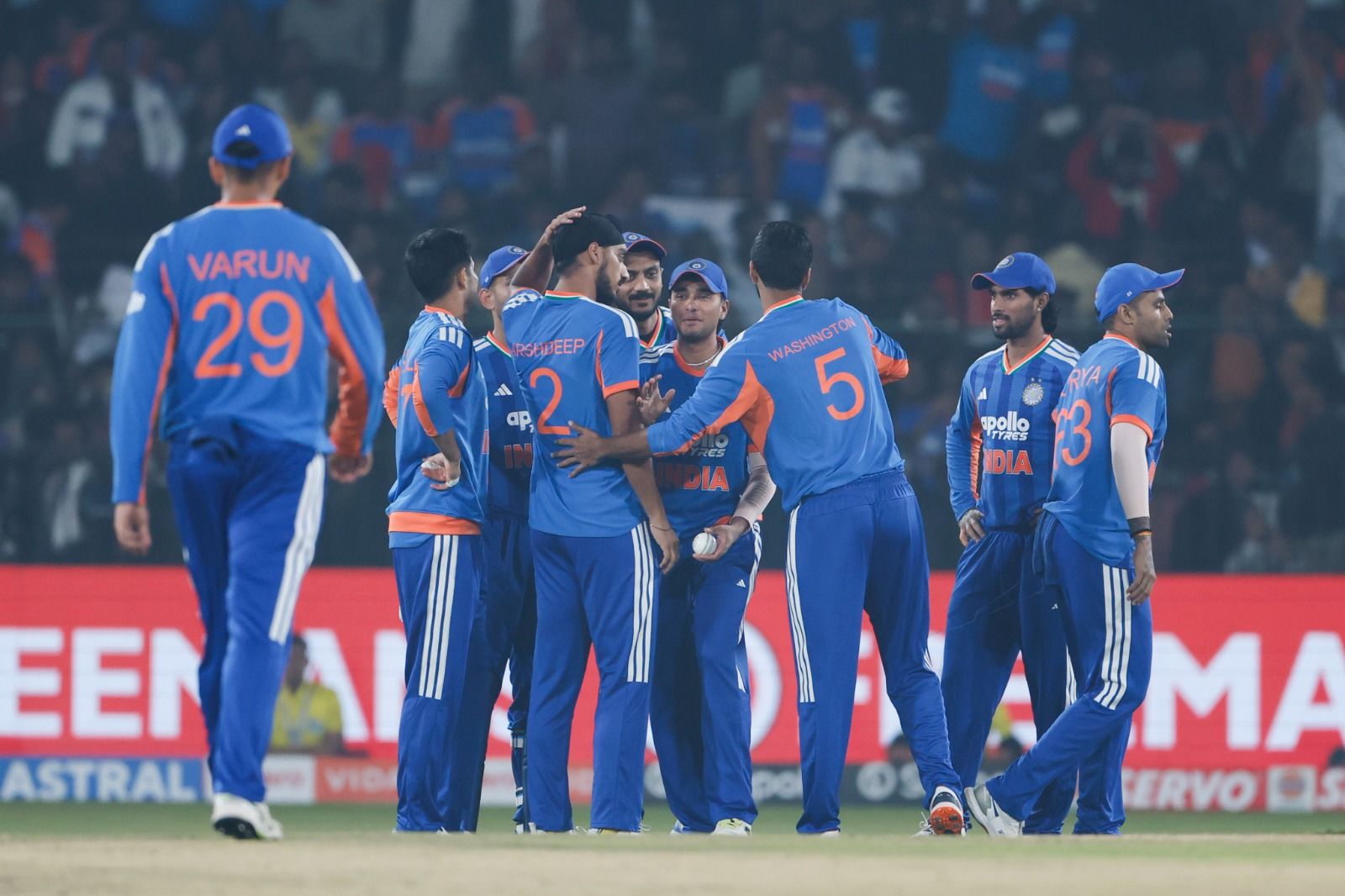 India players celebrate a wicket against South Africa. @BCCI/X India players celebrate a wicket against South Africa. @BCCI/X