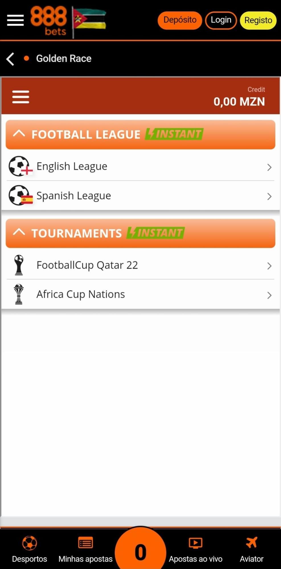 Secção ‘desportos virtuais’ na aplicação para Android da 888Bets