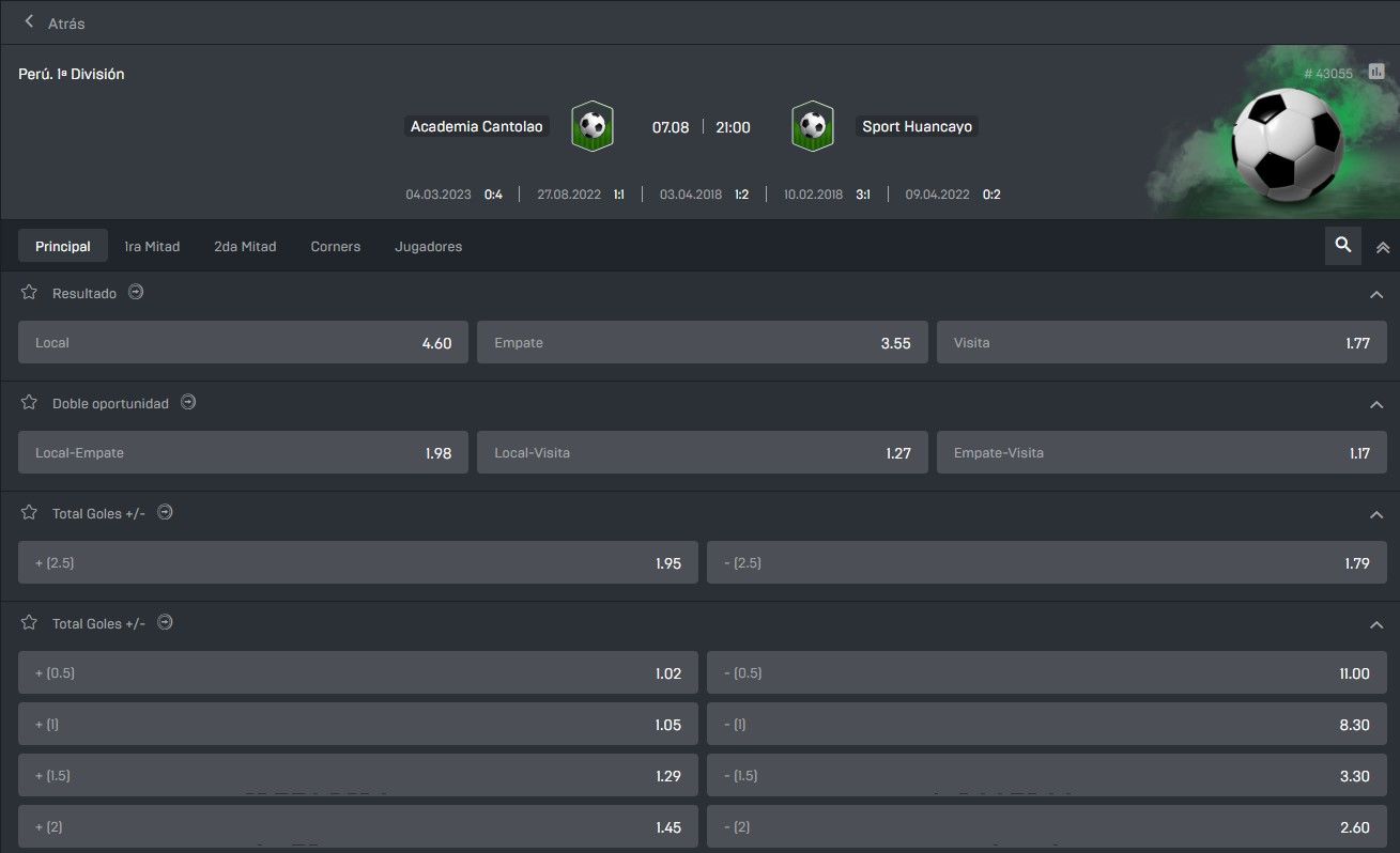 detalle de partidos para apostar tinbet