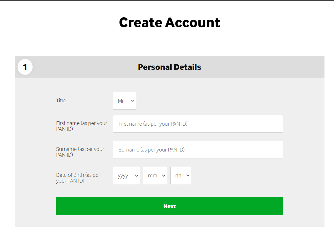 Image for Betway registration page