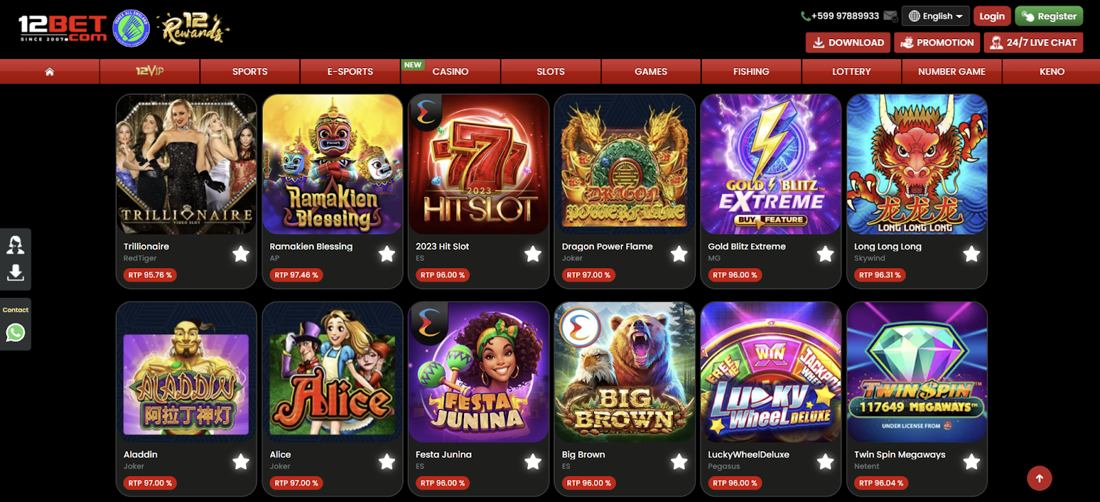 12 bet slot games