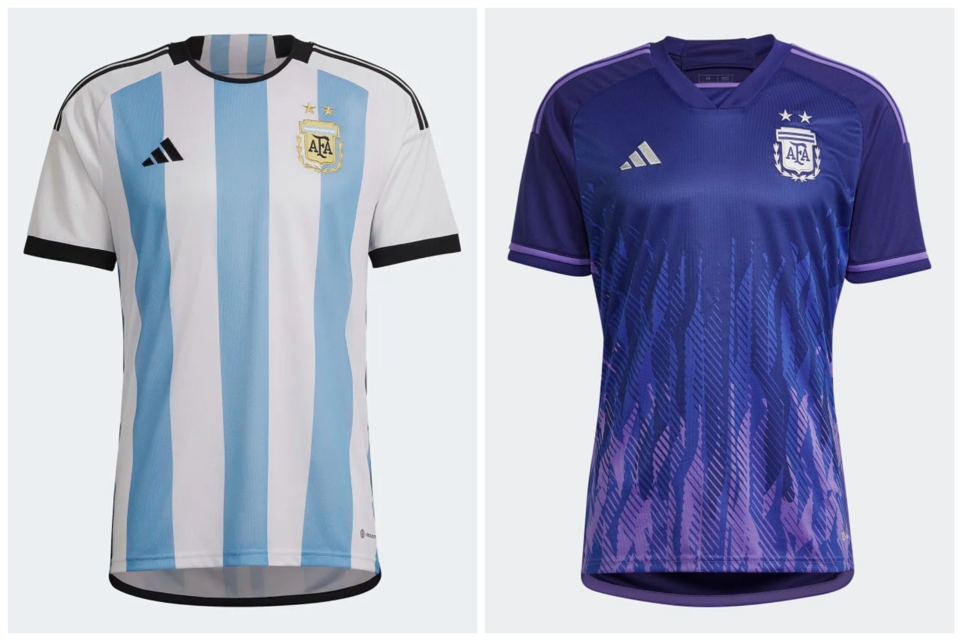 Uniforme 'A' y 'B' selección de Argentina, para Qatar 2022