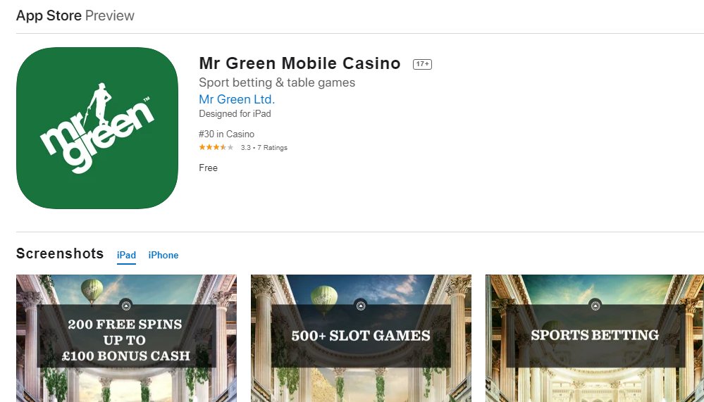 Mr. Green App IOS