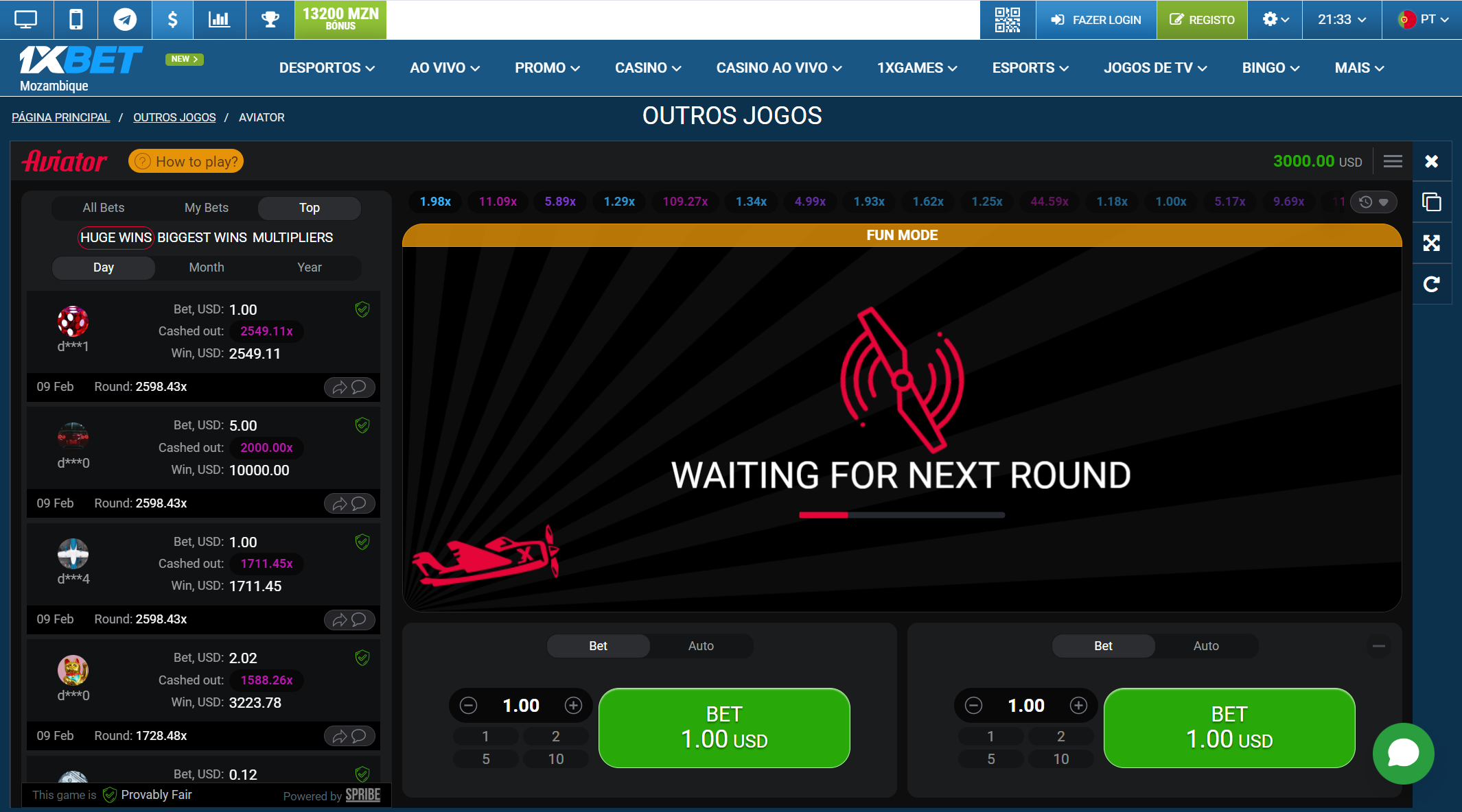 Jogos crash na 1xBet