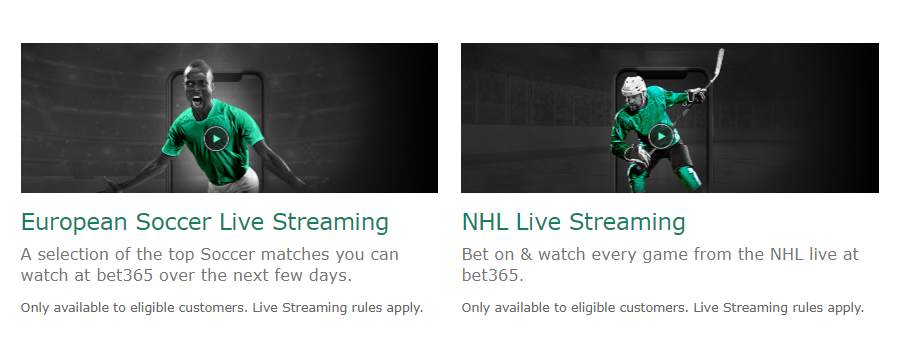 Bet365 live-streaming page