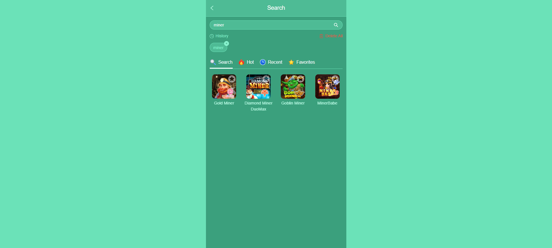 Miner game on Goawin