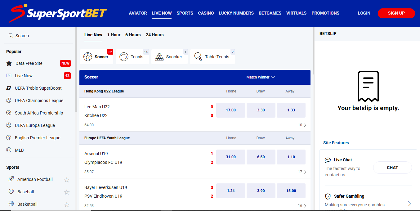 SuperSportBet Live Gaming Banner