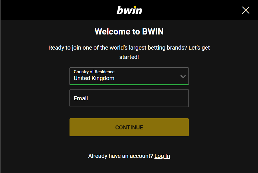 Image for Bwin details registration