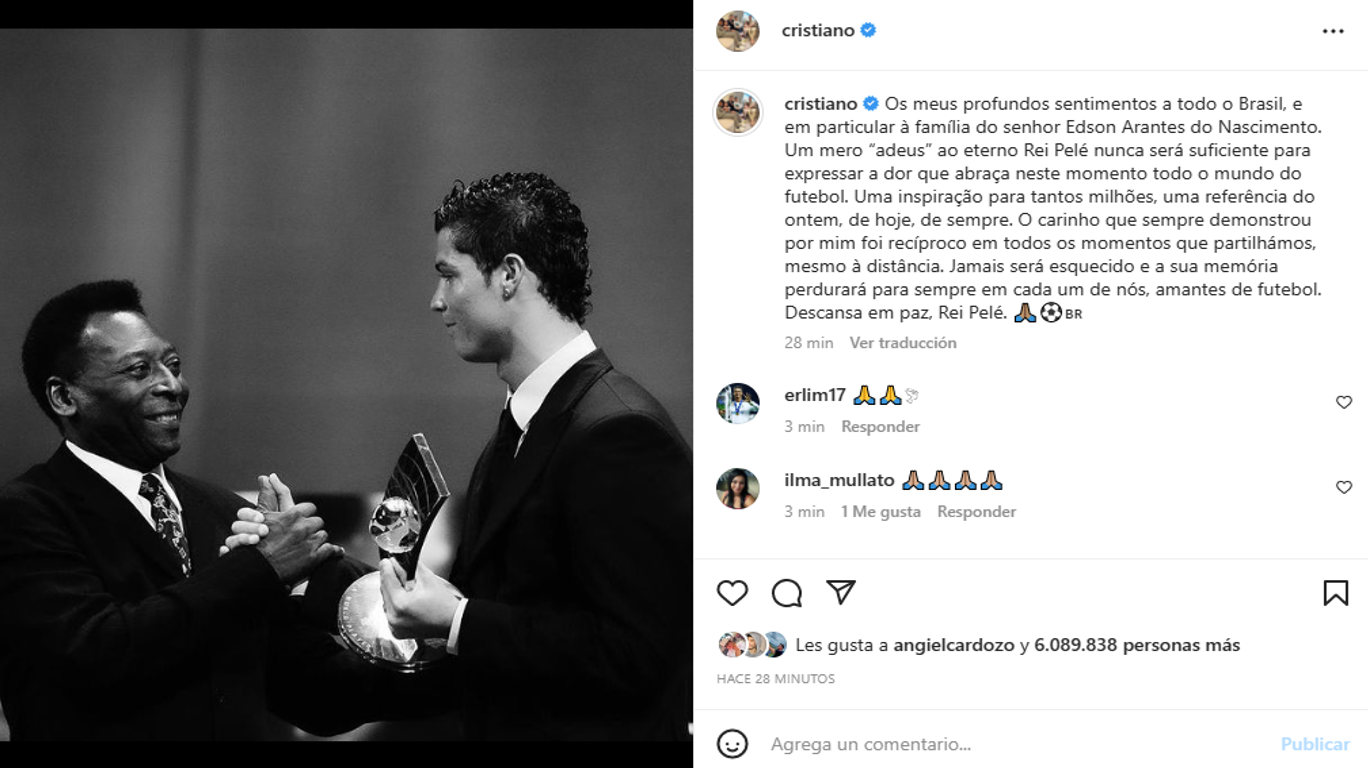 Cristiano Ronaldo, vía Instagram
