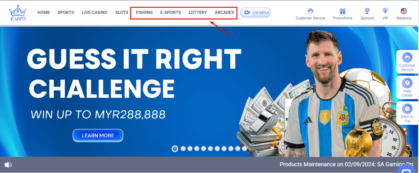 OB9 Features OB9 Casino Features