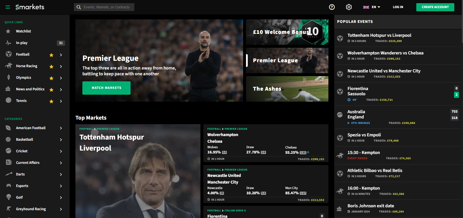 Smarkets betting exchange Find multiple games to bet on when looking at the Smarkets website