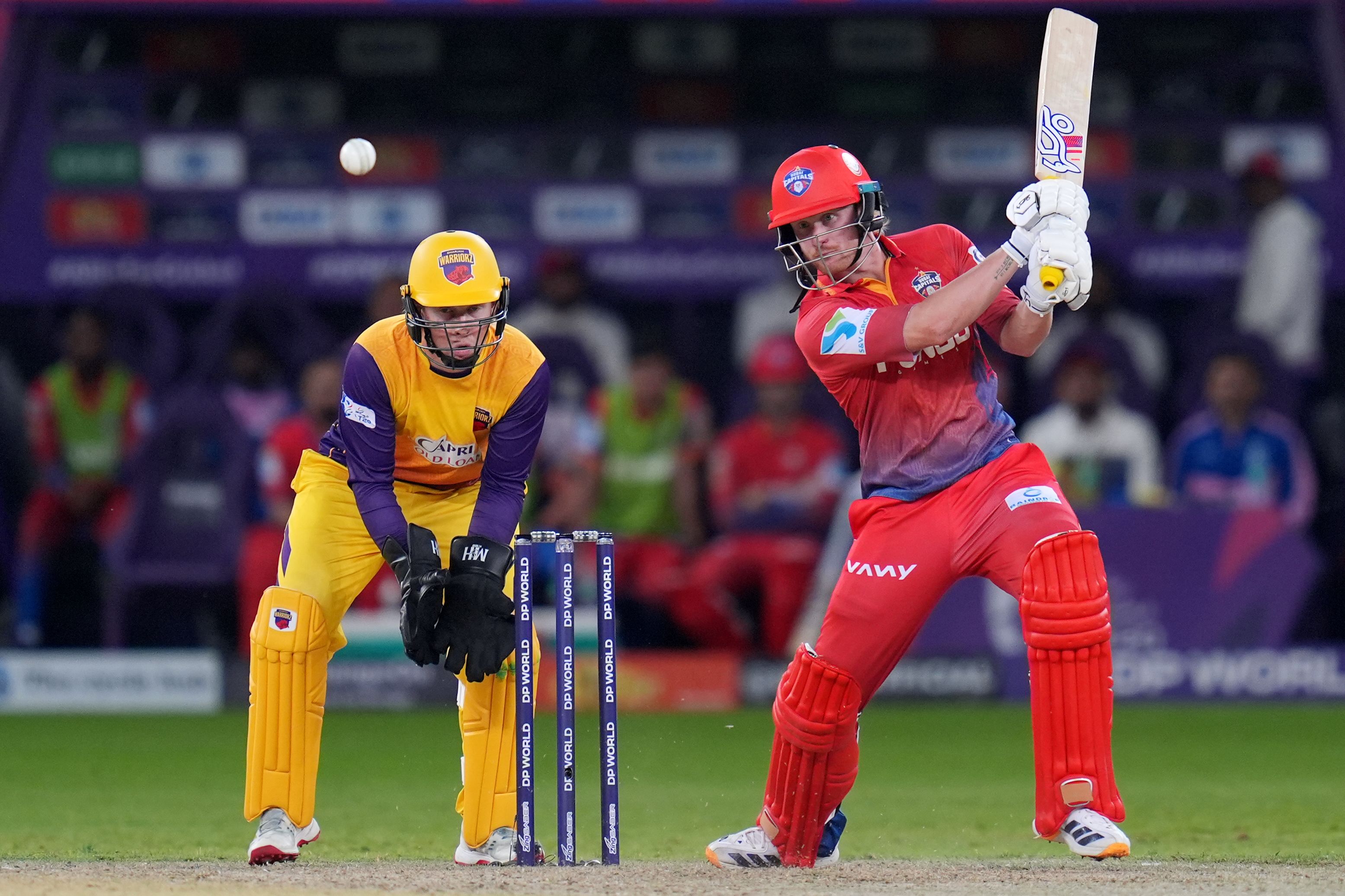 Jordan Cox of Dubai Capitals in action.@ILT20