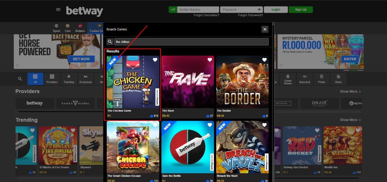 The Chicken Game Betway Casino Games