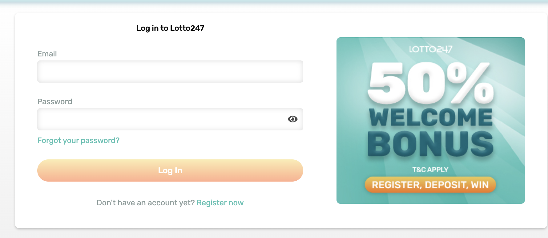 Lotto247 Login Form