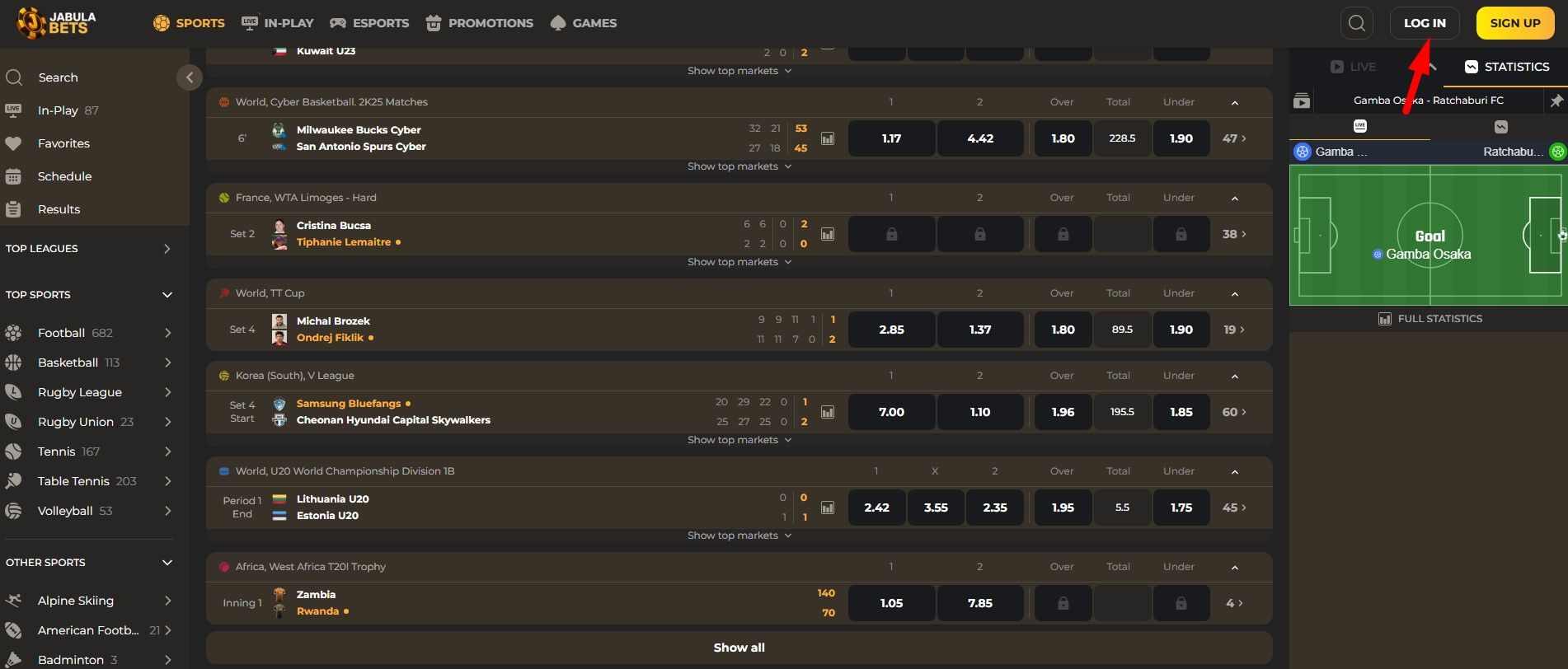 Click the Login button