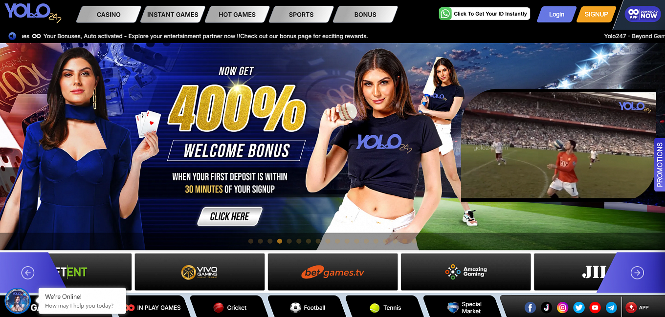 Open the Yolo247 Website