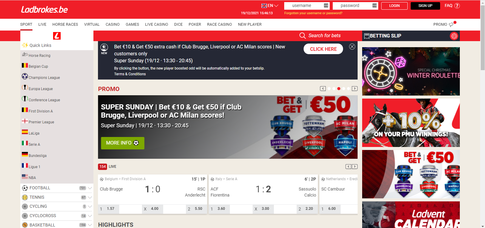 Get to bet on your favorite sports from the Ladbrokes official website