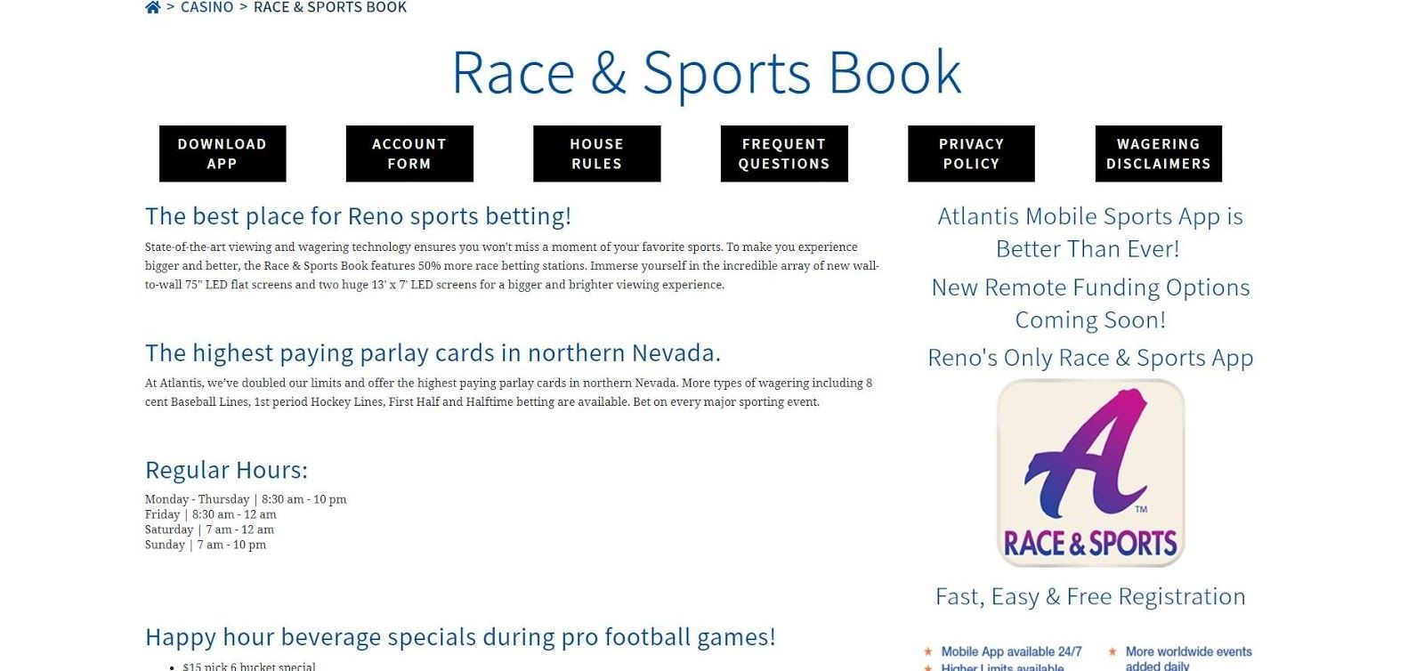 Atlantis Sportsbook website