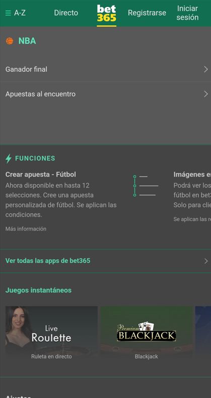 La app móvil de Bet365