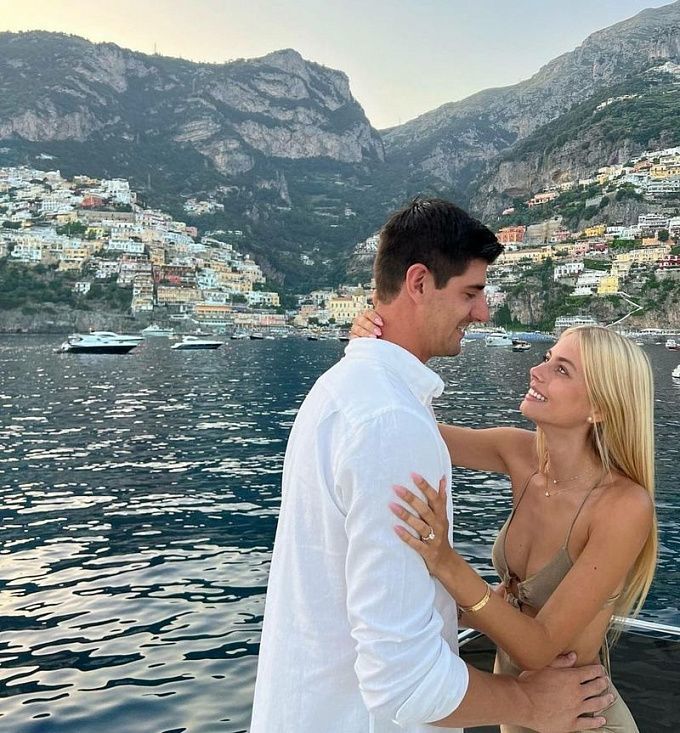 Thibaut Courtois and Michelle Herzig