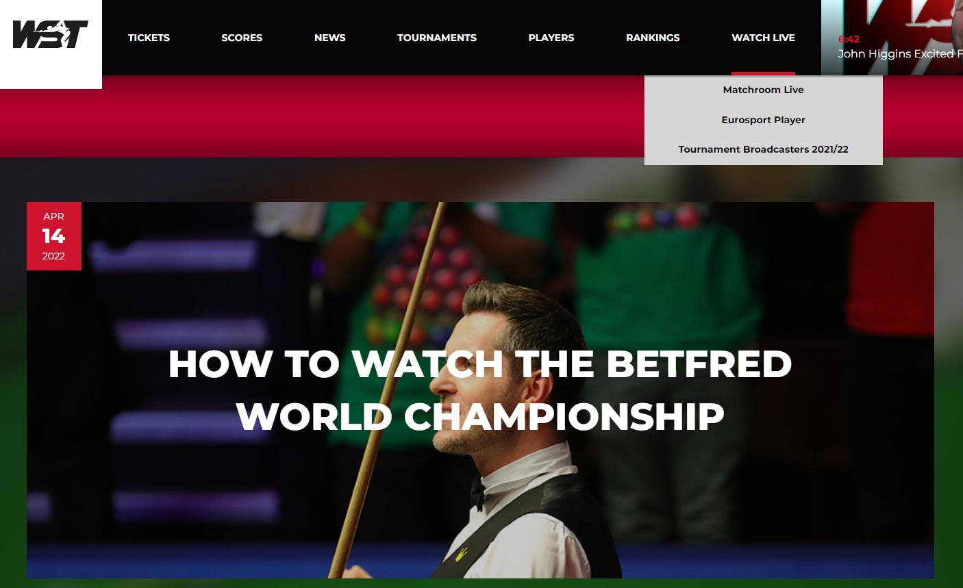 Official website showing the platforms where one can stream the championship