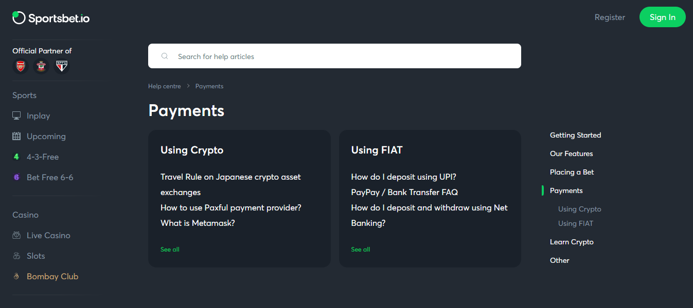A site depicting the use of bitcoin for payment