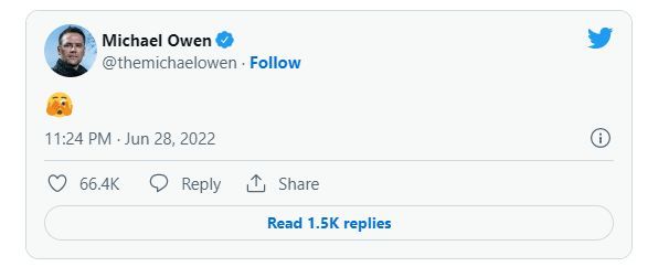 Screenshot from Michael Owen's social media