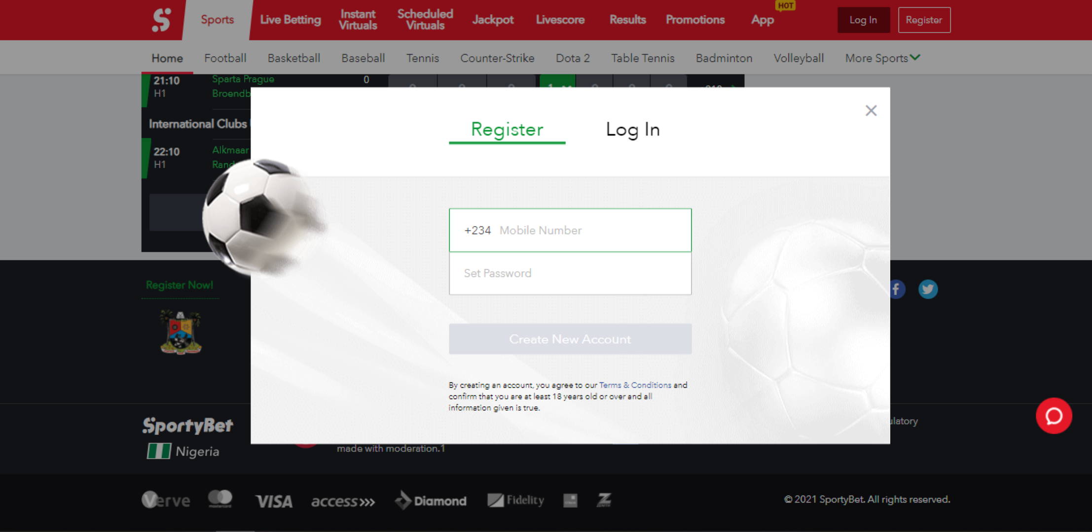 Register With Sportybet Sportsbook