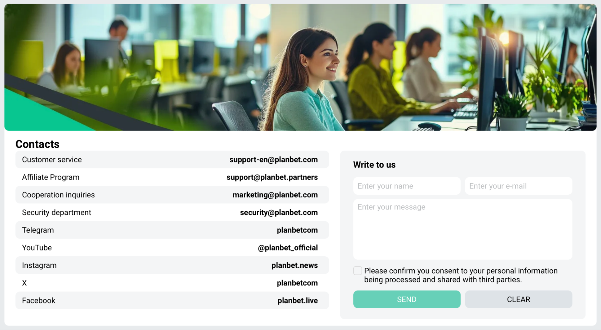 Planbet 24x7 Customer Care