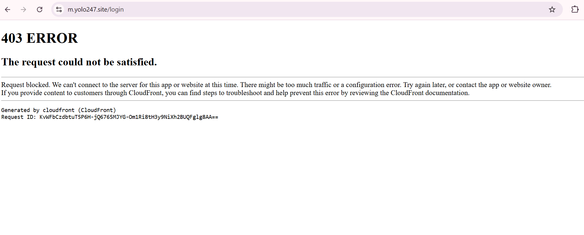 403 Error while logging in Login Error