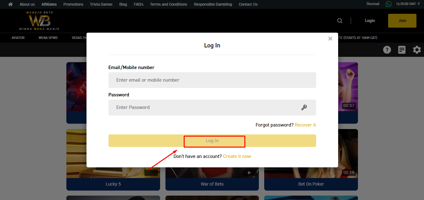 WanejoBets Login WanejoBets Login