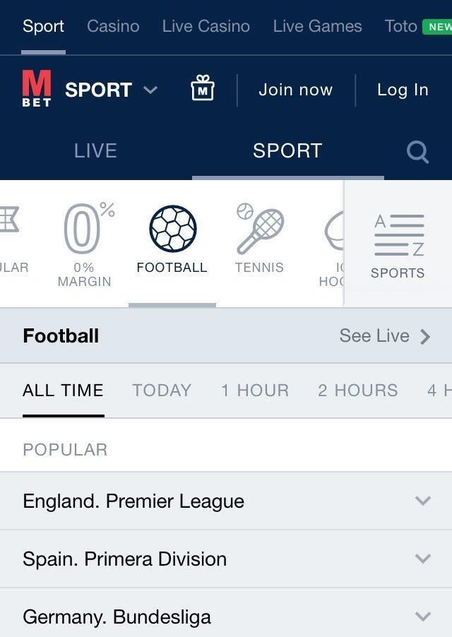 Marathonbet mobile application interface