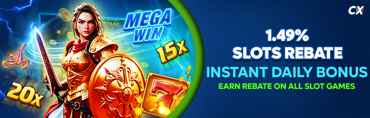 Crickex 1.49% Instant Rebate on Slots