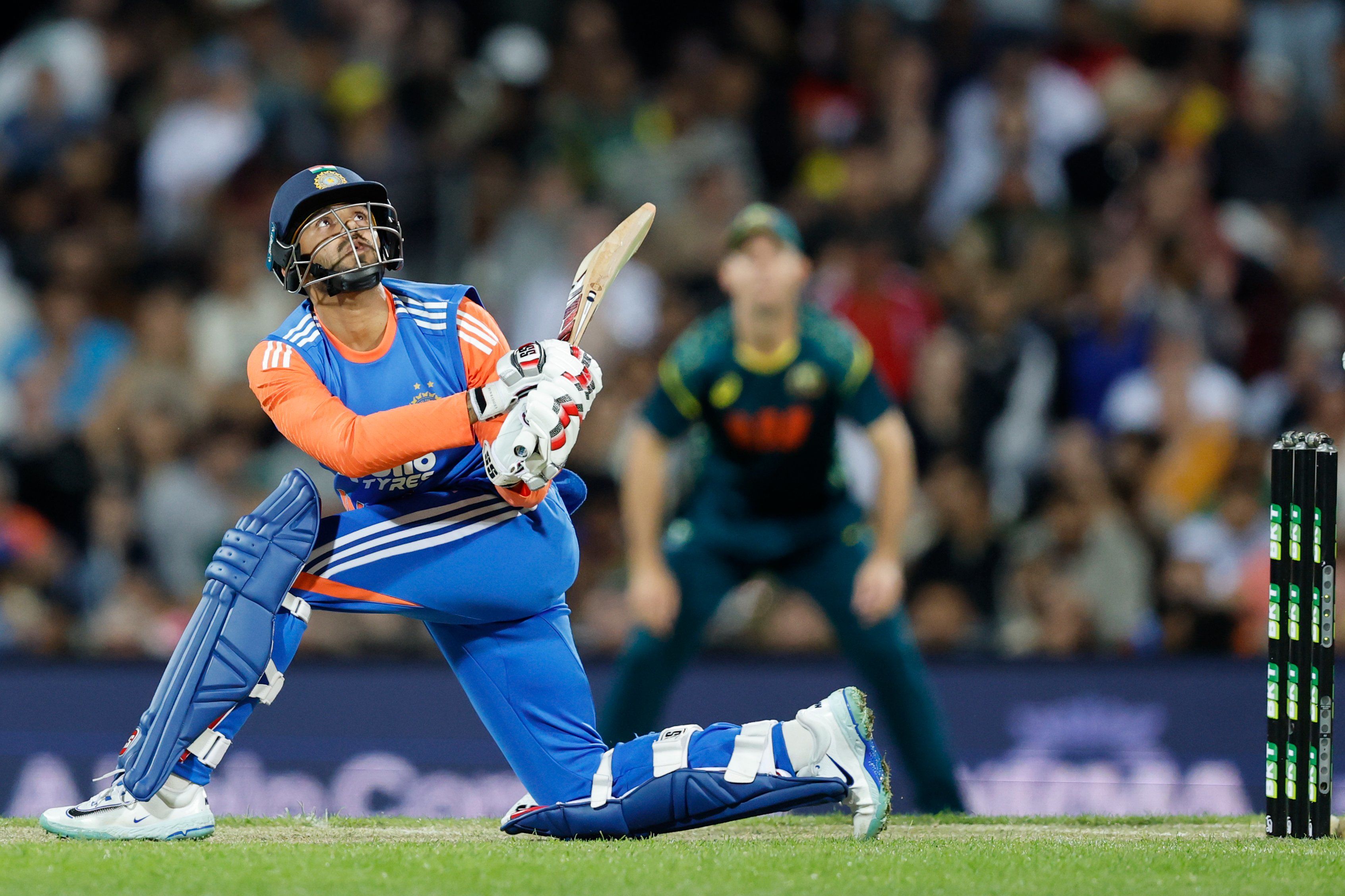 Jitesh Sharma during his unbeaten knock of 22. @BCCI/X