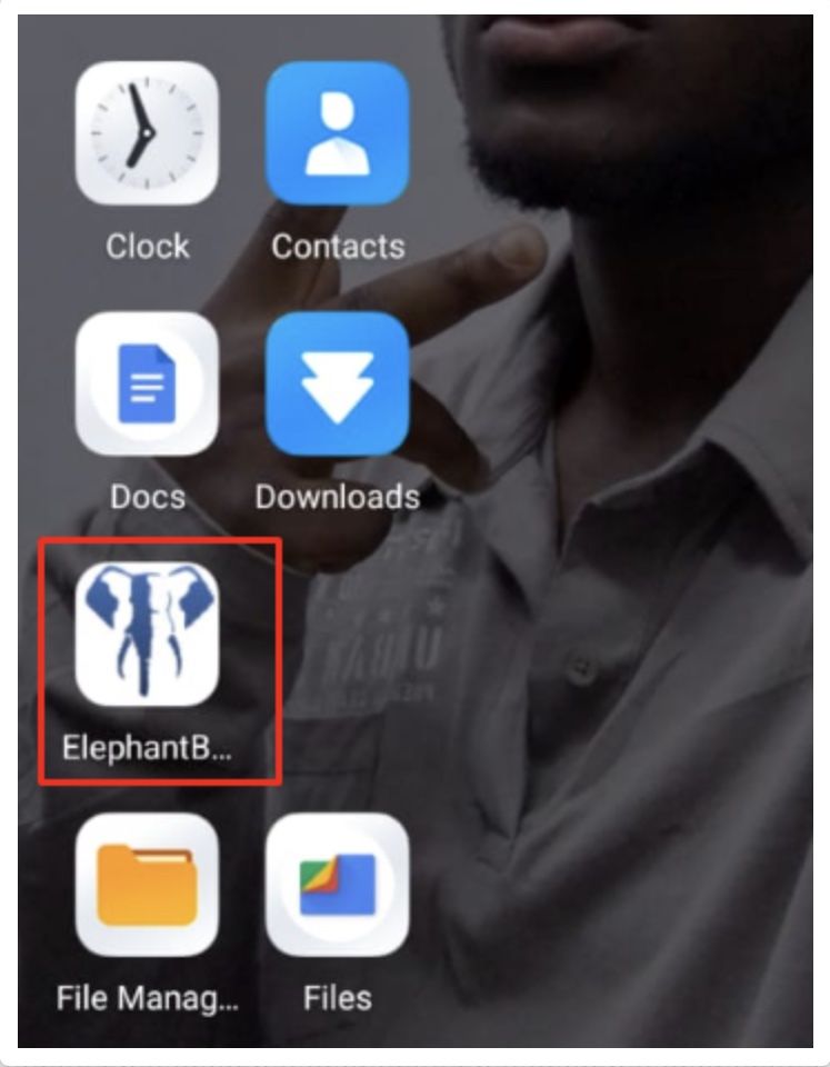 Abrir a aplicação da Elephant Bet no seu dispositivo Android