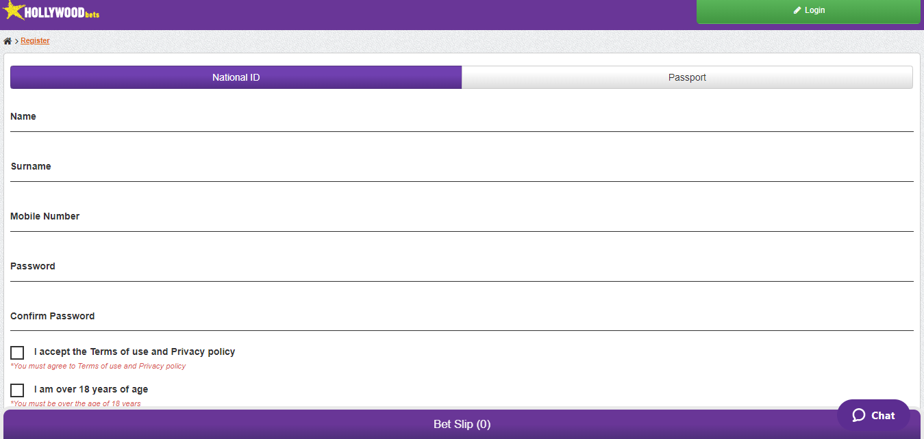 Image showing how to make a Hollywoodbets sign up process