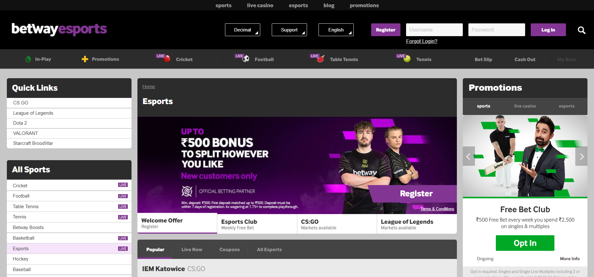 Image for Betway official site