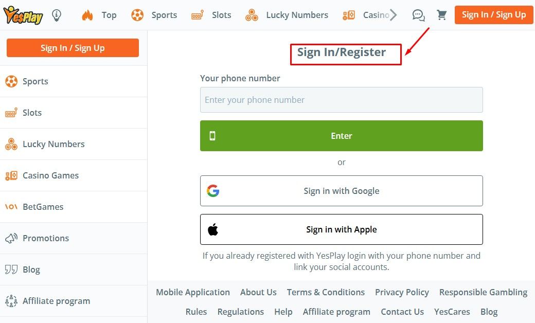 Image of YesPlay Aviator Sign Up