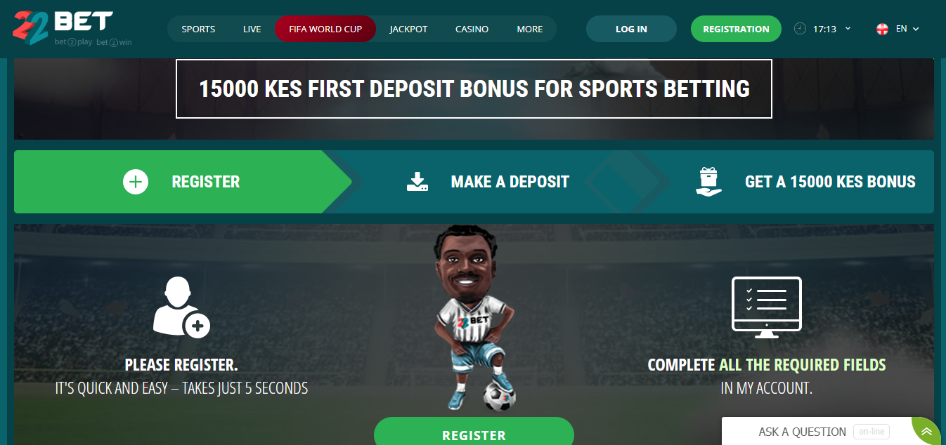 Image showing welcome offer at 22bet