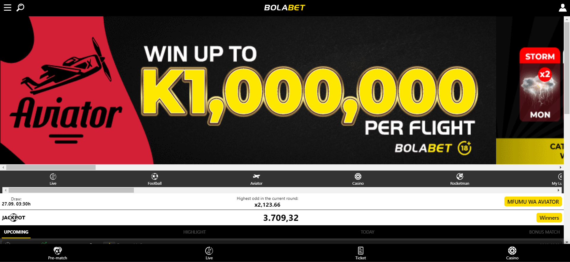 Image for Bolabet sportsbook homepage